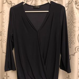 Navy Blue 3/4 sleeve The Limited blouse